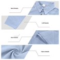 thumbnail image 4 of Men's Linen Shirts Long Sleeve Polo-Collared Button Solid Color Shirt Versatile Breathable Casual Business Tees (XL, Light Blue), 4 of 5