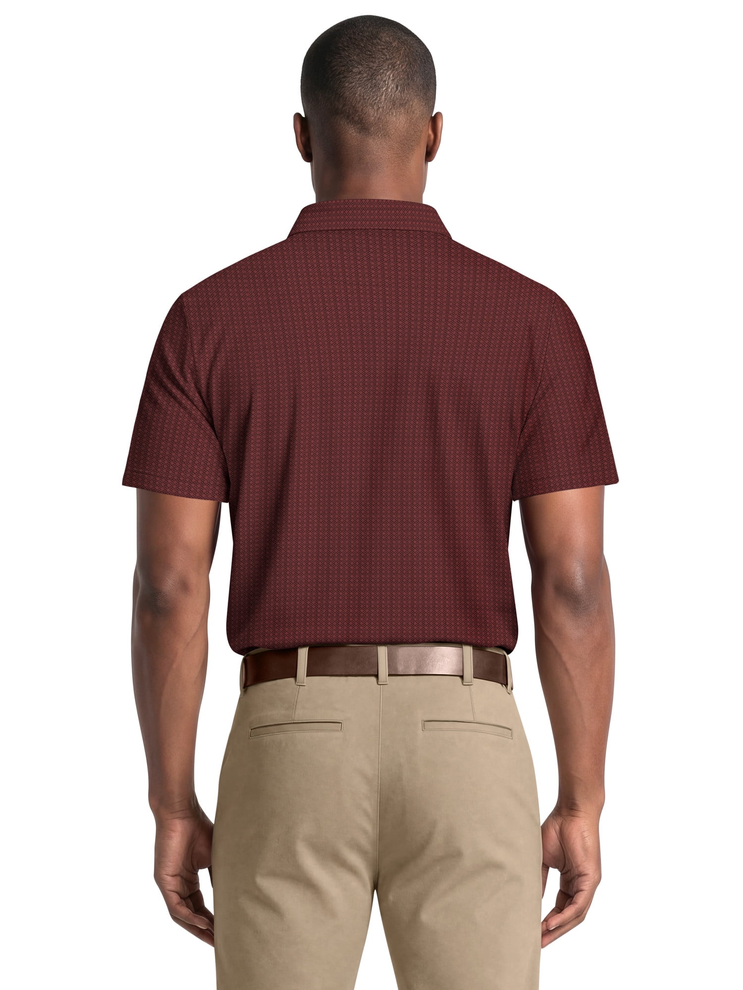 Ben Hogan Performance Men's & Big Men's Two Color Jacquard Short Sleeve Polo Shirt, Sizes S-4XLT