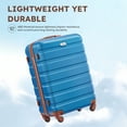 thumbnail image 3 of Gowill 3 Piece Luggage Sets,20 inch Hardside Lightweight ABS Carry-On Suitcase With Expandable Duffle Bag (Sky Blue Tan), 3 of 10