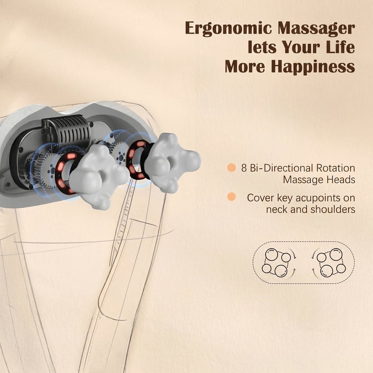 Naipo Shiatsu Neck Massager with Heat, Deep Tissue Relief photo 7