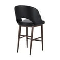 thumbnail image 3 of Executive Stool with PU Upholstery and Walnut Metal Frame – High Back Stool with Foot Rest, Mid-Century Style, Comfortable and Sturdy Seating for Offices and Modern Spaces, 3 of 4