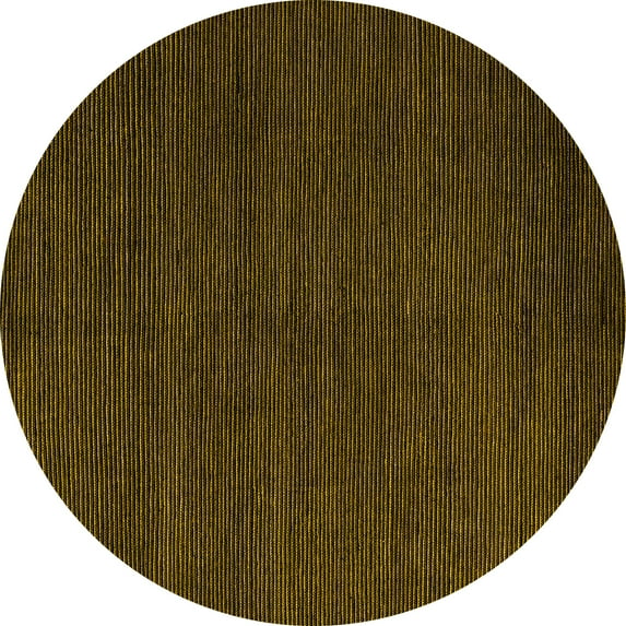 Ahgly Company Machine Washable Indoor Round Abstract Yellow Modern Area Rugs, 4' Round