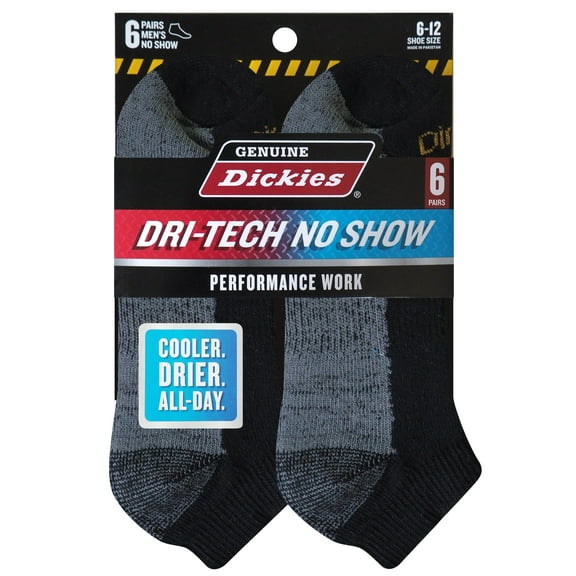 Dickies Solid Print No-Show Breathable Socks (Men's) 6 Pack
