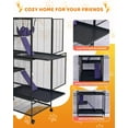 thumbnail image 4 of Multi Level Small Animal Cage with Ramp and Storage Shelf, Metal Ferret Habitat for Hamster Chinchilla Rabbit Guinea Pig Hedgehog, Removable Tray and Rolling Casters, 4 of 9