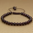 thumbnail image 2 of Bracelet Ajustable Unisexe en Perles Rondes de 6 mm en Grenat Rouge Naturel de Qualité A, 2 of 3