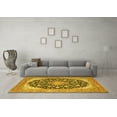 thumbnail image 3 of Ahgly Company Machine Washable Indoor Rectangle Medallion Yellow Traditional Area Rugs, 8' x 12', 3 of 4