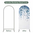 thumbnail image 4 of Blue Eucalyptus Leaves Arch Backdrop Cover, Spandex Fitted Wedding Arch Cover, Summer Botanical Weeping Round Top Stand Covers for Birthday Ceremony Bridal Shower Party Decor 7.2x4 Ft, 4 of 9