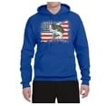 thumbnail image 2 of Wild Bobby, American Flag Jumping Largemouth Bass Fish, Fishing, Unisex Graphic Hoodie Sweatshirt, Royal, Large, 2 of 3