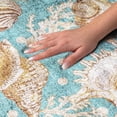 thumbnail image 3 of Addison Rugs Dream Shag Premium Machine Washable Transitional Shells Aqua Rectangle Rug, 5' x 7'6", 3 of 8