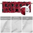 thumbnail image 2 of Kitchen Valances for Window, Vintage Red Poppies Light Filtering Rod Pocket Valance Curtain, Watercolor Floral on Black Background &nbsp;Short Curtains Window Topper for Bedroom Living Room 42x18in, 2 of 9