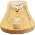 thumbnail image 4 of Mini juego de bolos, juego de bolos de mesa de madera para escritorio, juego de bolos para interiores, juguete clásico de tablero de bolas de escritorio, 4 of 5