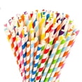 thumbnail image 4 of Pajitas Papel Desechables A Rayas Colores Suministros para Fiestas (multicolor) 25 Uds., 4 of 9