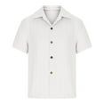 thumbnail image 6 of Mgmyaa Boys Button Down Shirts Kids Short Sleeve Collared Blouses Casual Tops with Pockets, 6 of 8
