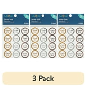 (3 pack) Hello Hobby Sticker Seals, White with Foil Trim, Thank You, 36 Piece