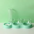 thumbnail image 2 of Clearance Sale Pet Cat Double Bowl Auto Bowl Feeding Drinking Fountain White, 2 of 5