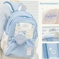 thumbnail image 2 of Rosy Posy Backpack - Cream Star Drawstring Backpack, Large Capacity 15.6" Laptop School Bag, Cute Kawaii Y2k Waterproof Design with Adjustable Straps, 2 of 8
