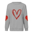 thumbnail image 4 of hcuribad Valentine's Shirts for Women Womens Shirts t Shirts for Women Women's Long Sleeve Valentine's Day Love Print t Shirt Top Grey XL, 4 of 5