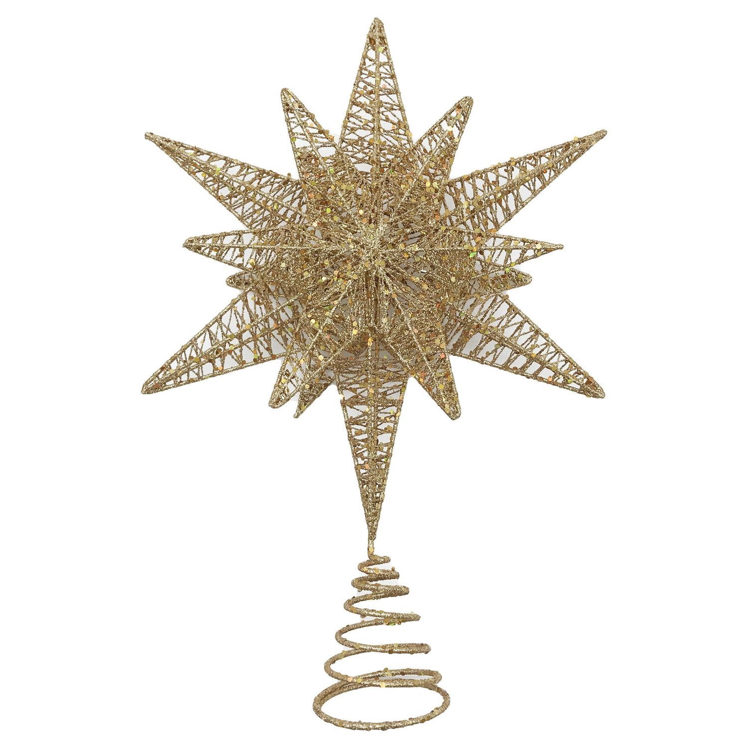 Holiday Time Gold Glitter Wire Star Christmas Tree Topper - Walmart.ca