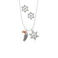 thumbnail image 2 of Delight Jewelry Silvertone Toucan Silver tone Snowflake Charm Necklace and Stud Earrings, 2 of 4