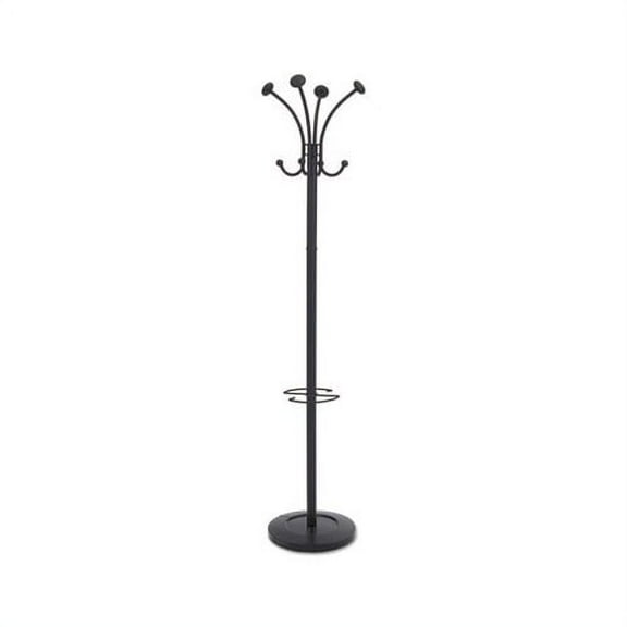 Viena Coat Stand Eight Knobs, Steel, 16w x 16d x 70.5h, Black