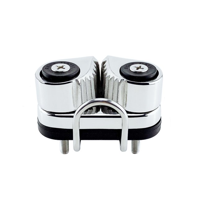 Cuerda de Corte Cuerno En Forma En Forma De Entrada Compuesta De Entrada Rápida Con Anillo De Guía Rodillo De Remolque De Barco Progresivo Para Velero Sailboat Kayak Negro Inevent VI001859-01