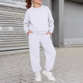 thumbnail image 2 of GiLiling 2-Piece Sweatsuits for Boys and Girls, School Athletic Outfit, Fall Winter Tracksuit with Pullover Sweatshirt (White, 2-3 Years), 2 of 6