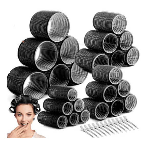 Hair Rollers Curlers,49pcs Set Heatless Velcro Rollers includes 24 Rollers