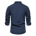 thumbnail image 3 of Polo Shirts for Men Active Loose Tops Men Extra Tall Tee Shirts Boy Slipper Tops Exercise Compression Yoga Shirt Pack for Fitted Long Sleeve Tee Shirt Sock Men's Long Sleeved Mens Striped Navy 2XL, 3 of 3