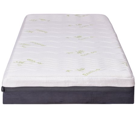 Costway Full Size 10'' Memory Foam Bamboo Fiber Cover ...