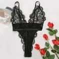 thumbnail image 3 of Gibobby Lencería sexy para mujer, lencería de encaje floral, de una pieza, exótica, traviesa, con tirantes, lencería de peluche(Negro, M), 3 of 5