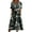 Grey, variant on fartey Womens 2025 Summer Maxi Dress Pleated Flowy Floral Print Sun Dresses with Pockets Short Sleeve Beach Dress Lounge Tunic Crewneck Vacation Sundress for Women