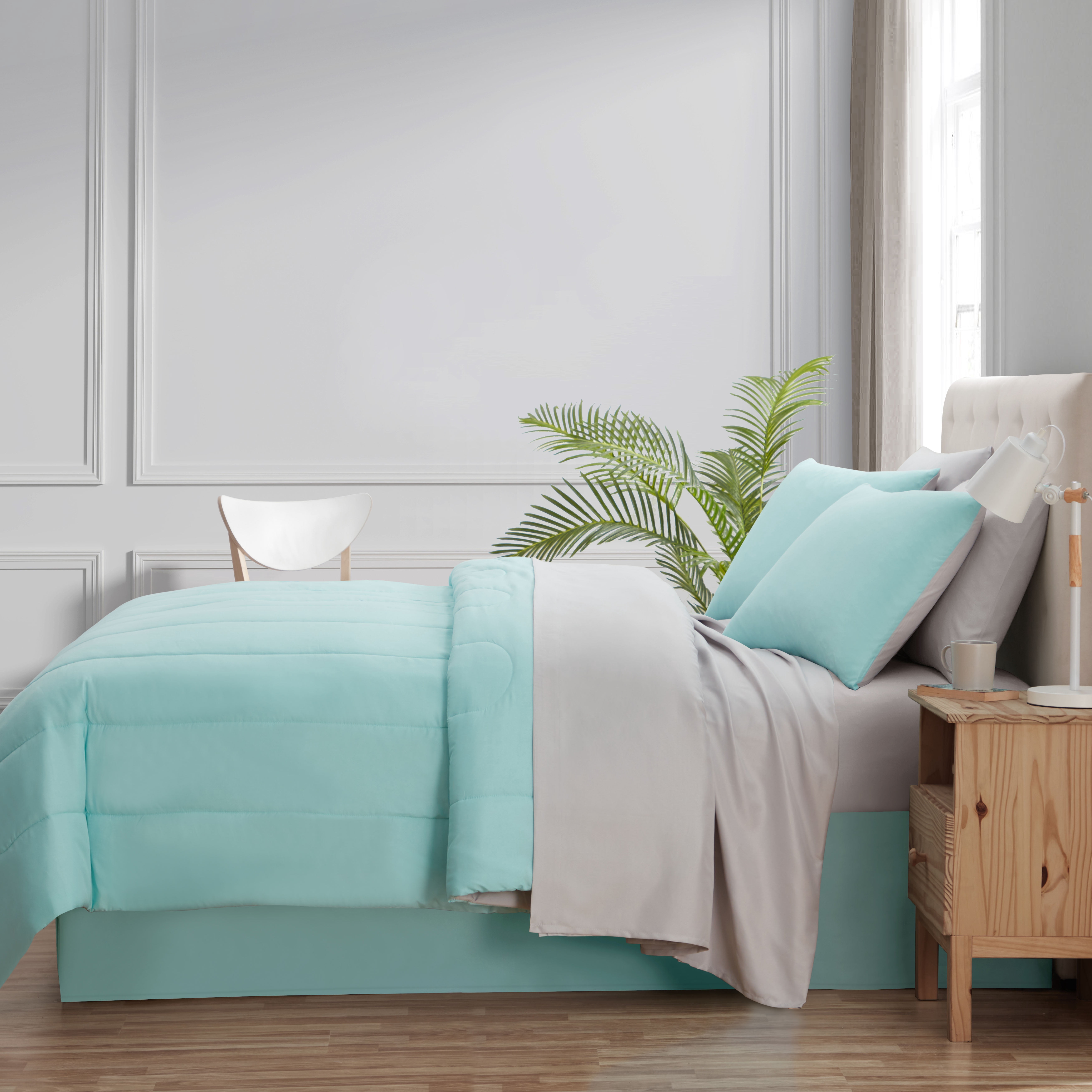 Mainstays Green 8 Piece Bed in a Bag Comforter Set, King