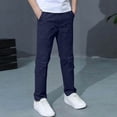 thumbnail image 7 of CONZONE Kids Boys Cargo Pants Outdoor Hiking Pants For Child Elastic Waist Solid Color Straight Leg Jogger Trousers With Pockets, 7 of 7