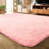 Lochas Ultra Soft Indoor Modern Area Rugs Fluffy Living Room Carpets for Children Bedroom Home Decor Nursery Rug 4' x 5.3', Pink