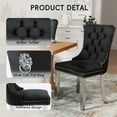 thumbnail image 4 of DONICK Velvet Upholstered Dining Chairs,Kitchen & Dining Room Chairs,Nailheads Tufted,Soft,Solid Wood Frame(Black Silver,Set of 6), 4 of 10
