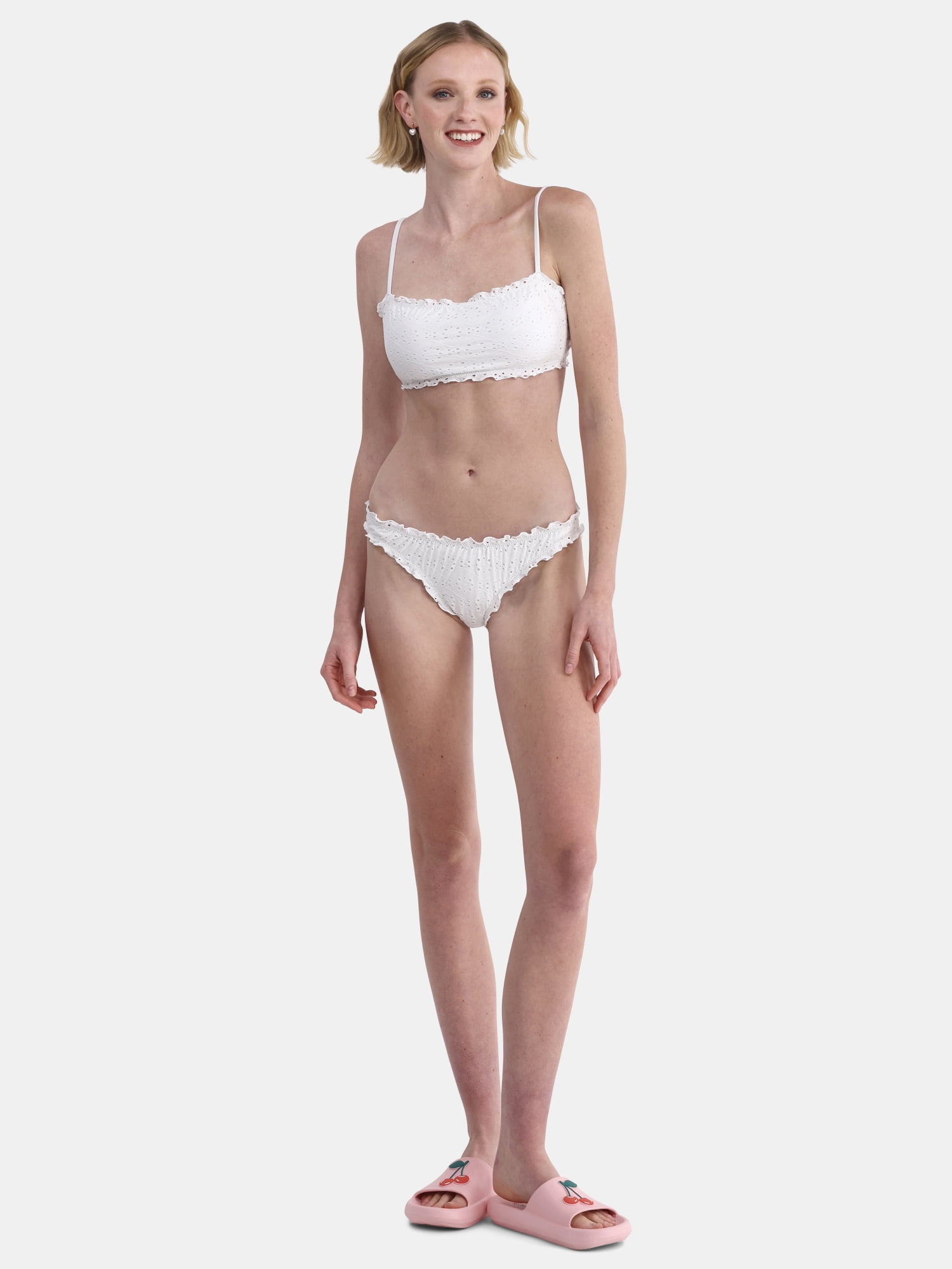No Boundaries White Eyelet Swim Bottoms, Women's