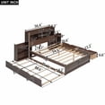 thumbnail image 5 of Full Size Storage Platform Bed with Pull Out Shelves, Twin Trundle and 2 Drawers - Modern Espresso Storage Bed Frame for Small Space, Bedroom, Guest Room, Espresso, 5 of 10