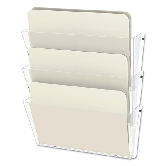 deflecto Unbreakable Wall File Set, Letter, Three Pocket, Clear