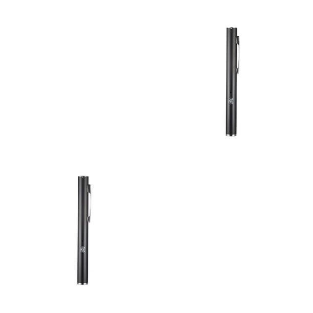 Inteprter Linterna ABS de acero inoxidable, portátil, de mano, con batería, recargable, Control táctil, detección de dinero, antorcha, luz Negro 2piezas