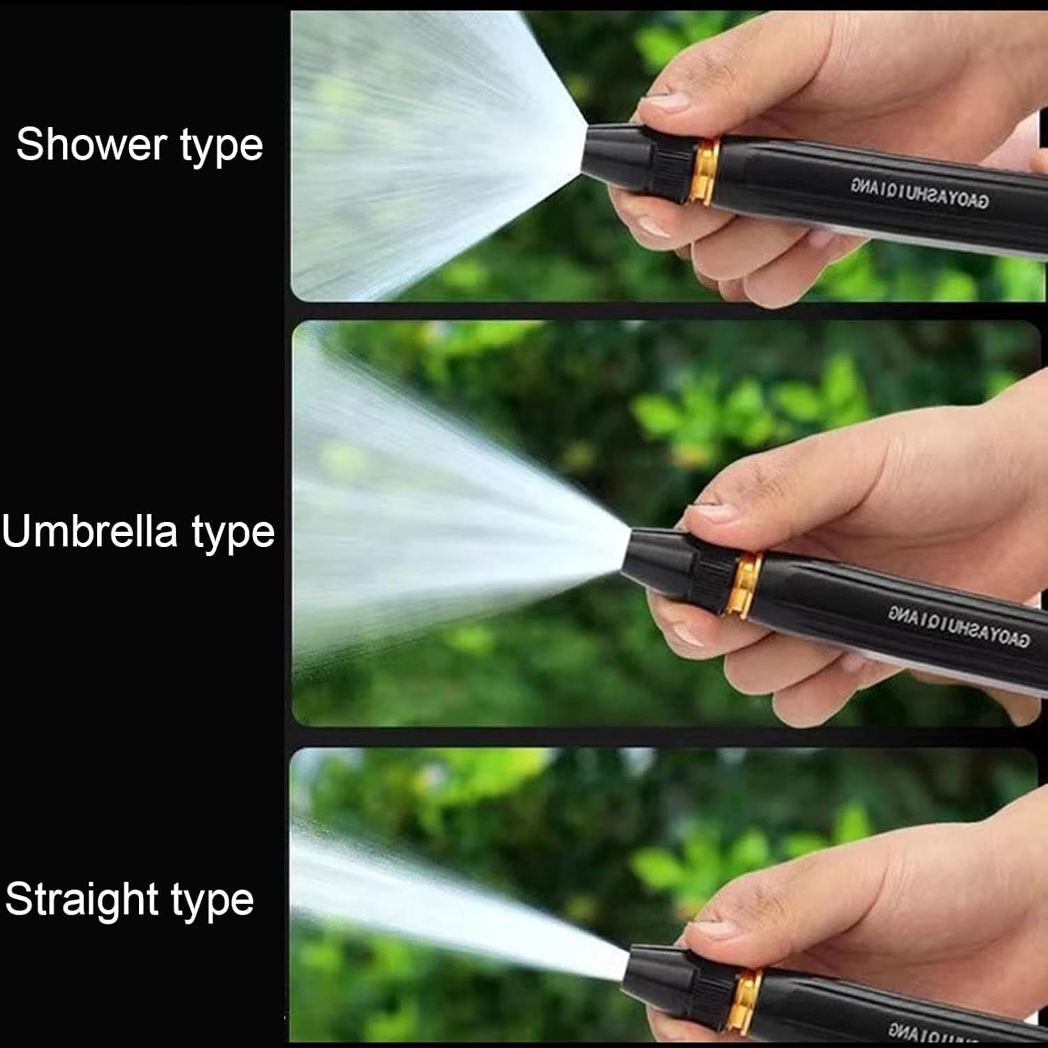 Heavy Duty Hydrojet Garden Hose Nozzle, High Pressure Metal Spray Nozzle with 8 Adjustable Patterns, Leak-Proof & Ergonomic Grip，