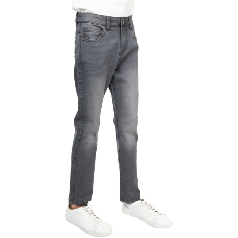 CULTURA Skinny Jeans for Boys Big Boys Teens Slim Wash Denim Pants, Grey,  Size 8