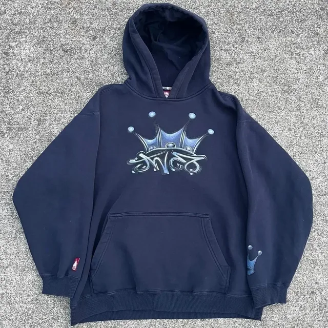 Motif Jnco Chandails à Capuchon Femmes Y2k Chandail à Capuchon Rétro Polyvalent à Manches Longues Chandail Ample Chandail Hip Hop Harajuku Broderie ZR