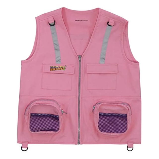 Eagle Eye Explorer Veste Cargo pour Enfants pour Garçons et Filles avec Sangles de Sécurité Réfléchissantes. 100 % Coton - Rose - TP