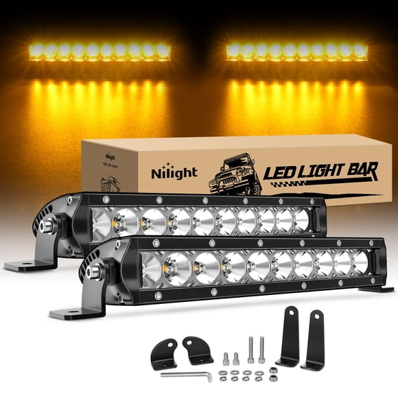 Barra de luz LED Nilight de 11" con 26 LED ámbar, haz combinado spot y flood