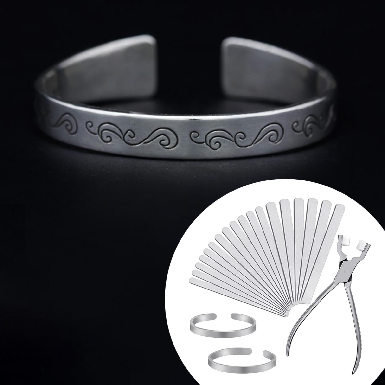 Milageto Aluminum Bracelet Bangle Making Tool Bracelet Blank Fending Blank DIY Kit Silver