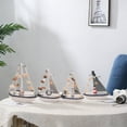 thumbnail image 4 of Lilixerw Wooden Sailing Boat Model Mini,Handmade Vintage Nautical Wood Sailing Boat Decoration,for Table Ornament,Photo Props,Beach Ocean Theme Party and Room Decor, 4 of 5