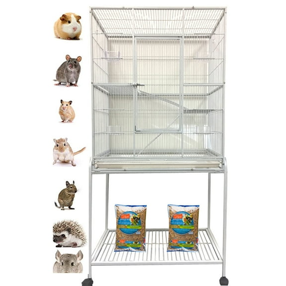 64" Extra Large 4-Tiers Small Animal Critter House Habitat Cage With Narrow 1/2-inch Wire Spacing for Guinea Pig Ferret Chinchilla Sugar Glider Rats Mice Hamster Hedgehog Gerbil