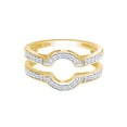 thumbnail image 1 of Round Cut Cubic Zirconia 14k Yellow Gold Curve Wrap Solitaire Enhancer Guard Ring Size - 8, 1 of 3