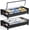 Black, variant on Under Bed Storage with Wheels, 2 Pack Under Bed Storage Containers, 60L Underbed Shoe Storage with Clear Window & Label, Rolling Under Bed Metal Drawer for Clothes, Shoes, Books, Blankets