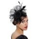 thumbnail image 5 of Tocado de plumas, accesorios para el cabello de novia, sombrero bombín de malla, accesorios para el cabello, horquilla, diadema, 5 of 5